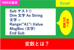 VBAの変数とは？使い方と代表的な型の解説