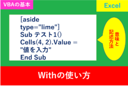 VBAで指定したセルに値を入れる方法