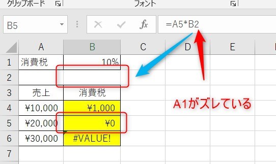 ドルマークの絶対参照と相対参照3