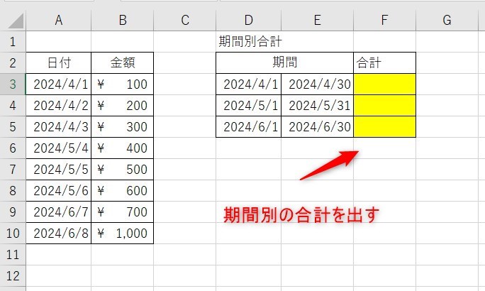 SUMIFSの使い方1