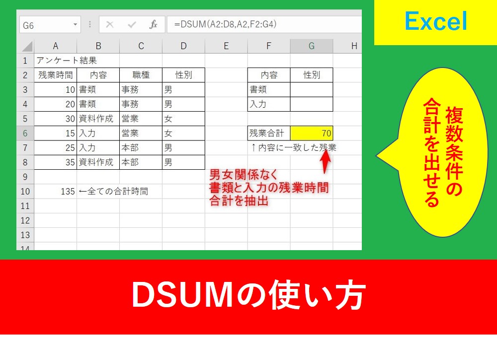 DSUMの使い方と使用方法