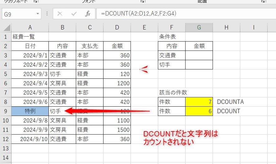 dcountaとdcountの違い