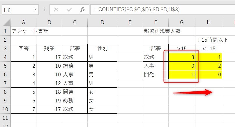 COUNTIFS関数の使い方6