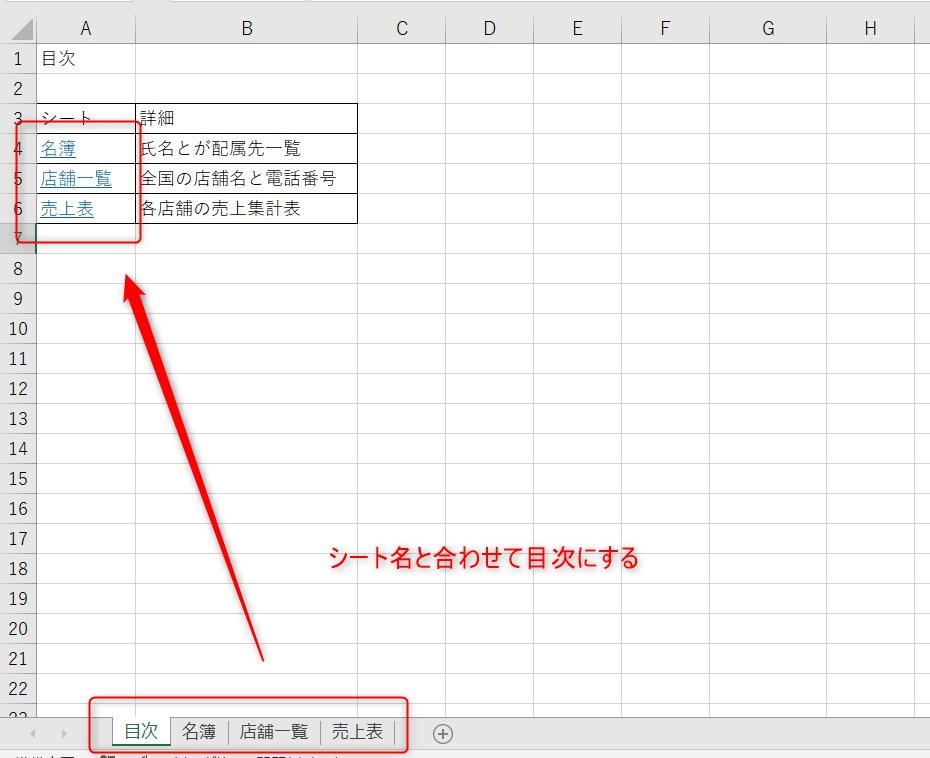 ハイパーリンクの活用アイデア1