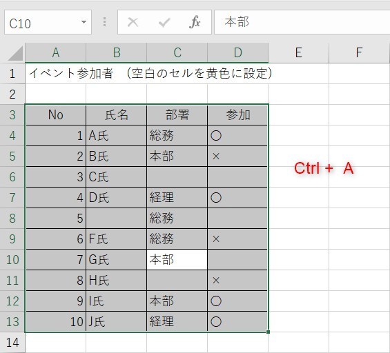 条件付き書式で色付け3