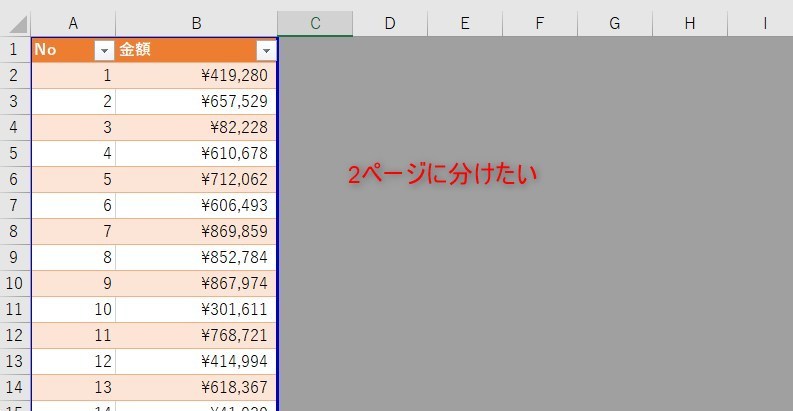 改ページに分けたい表の例の画像