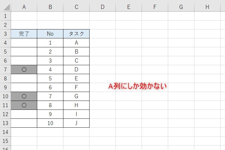 条件付き書式のケーススタディ2