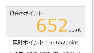マクロミルで実際に稼いだ画像