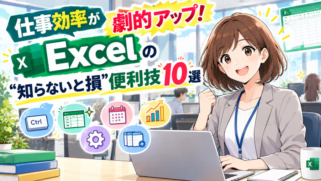 仕事効率が劇的アップ！Excelの便利技10選のアイキャッチ画像