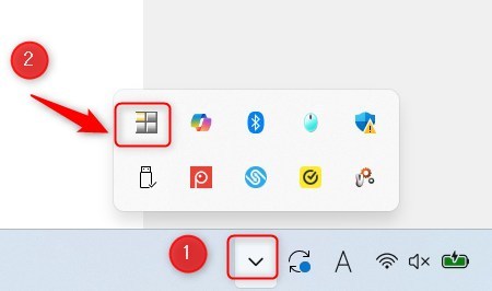 CLaunchのアイコンの場所を示した画像