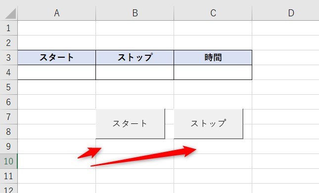 ストップウォッチのボタン配置画像