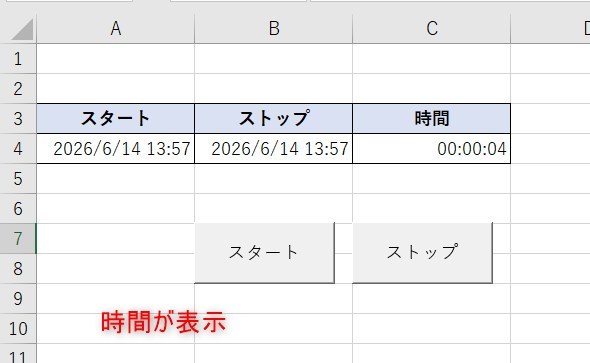 ストップウォッチの動作確認画像