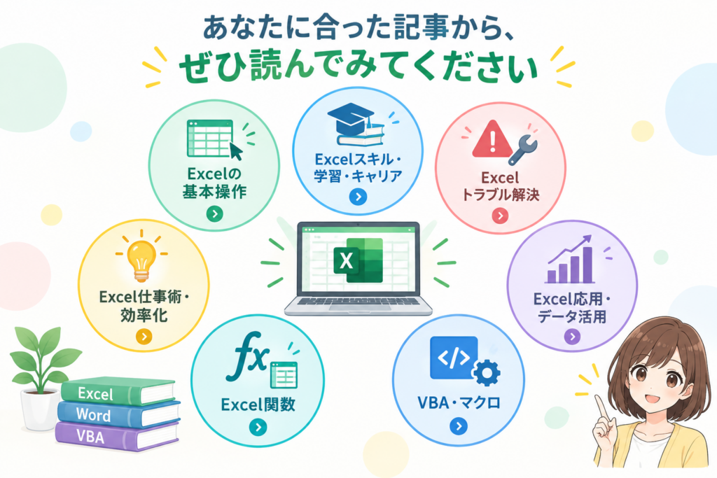 Excel仕事術ブログの7つのカテゴリーを紹介する図解